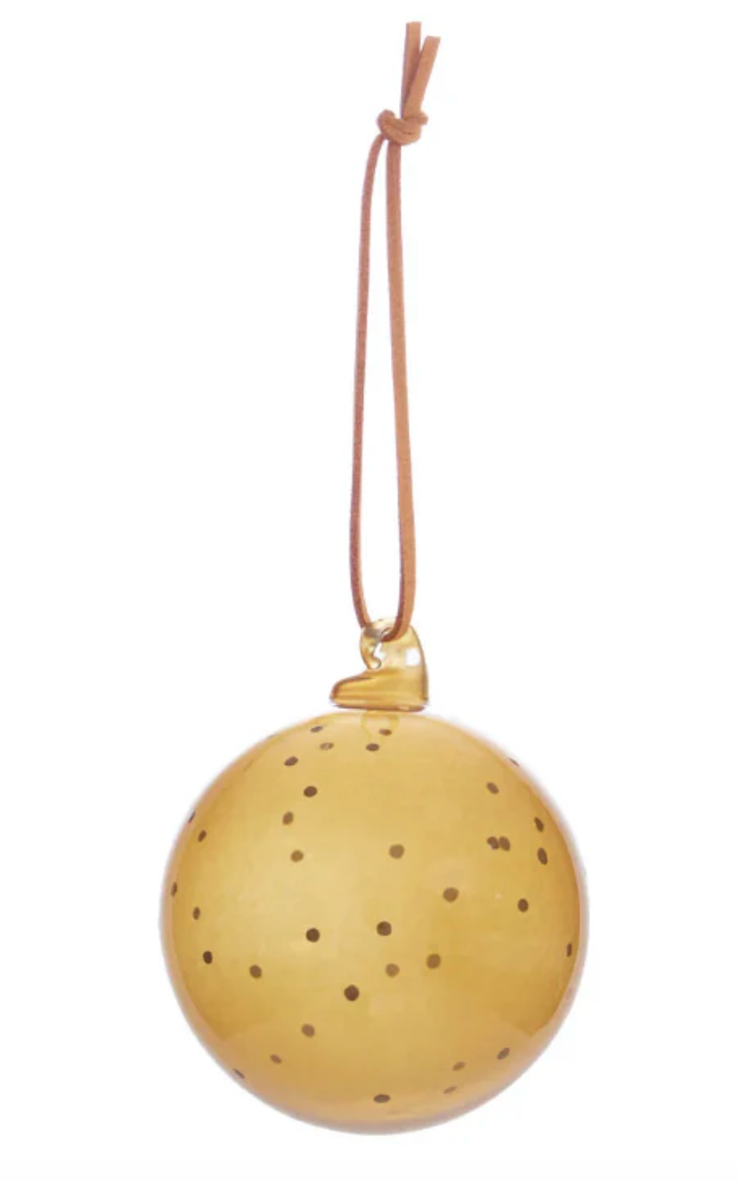 OYOY Natale Dot Glass Ball Amber WAS $15