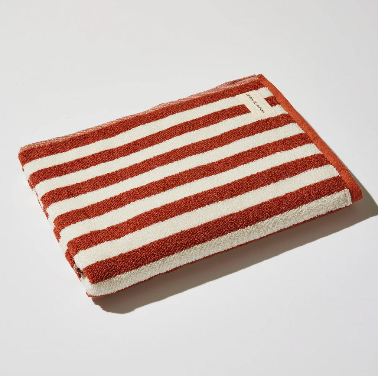 Nunu Sky Red Ochre Stripe Bath Collection