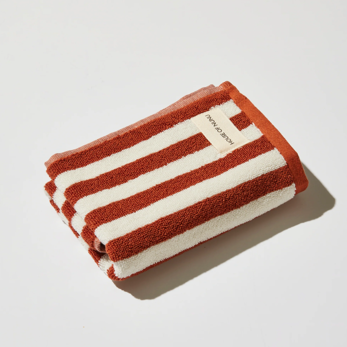 Nunu Sky Red Ochre Stripe Bath Collection