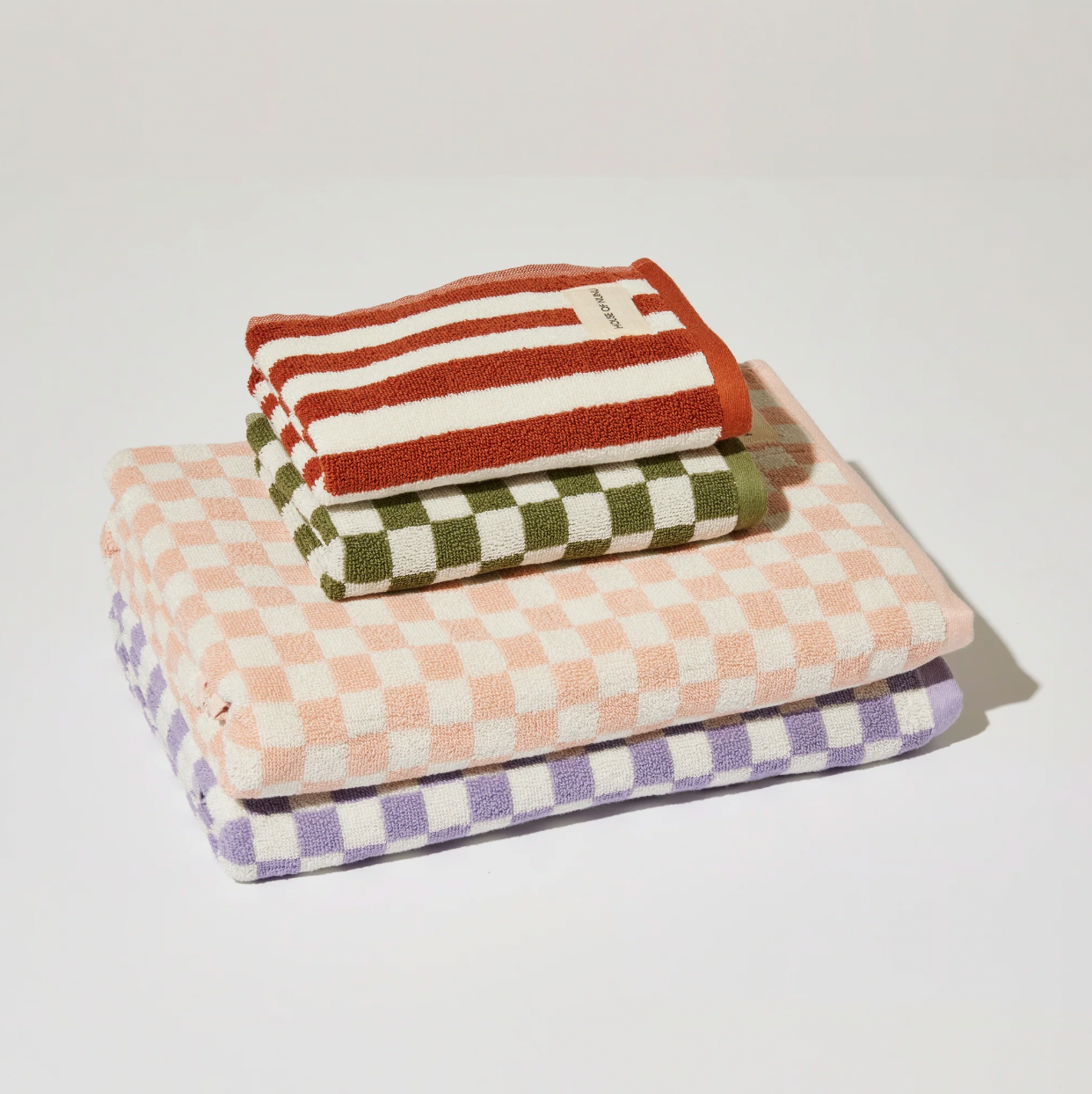 Nunu Sky Red Ochre Stripe Bath Collection