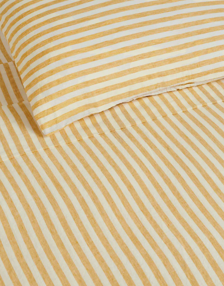 Carlotta + Gee Yellow Stripes Bed Linen