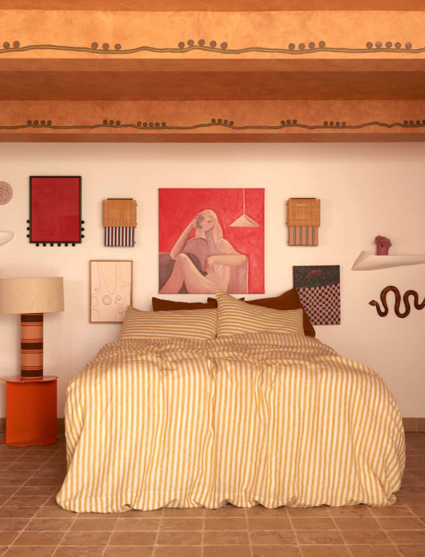 Carlotta + Gee Yellow Stripes Bed Linen