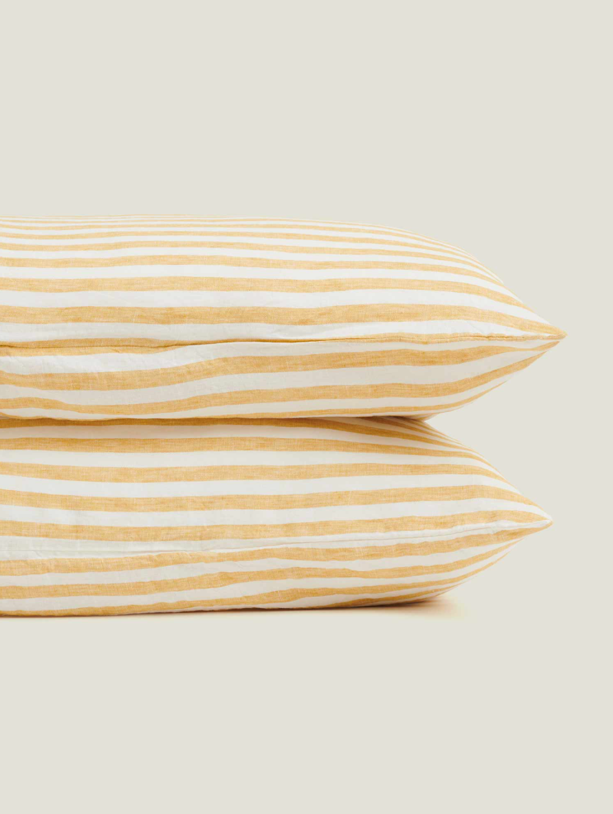 Carlotta + Gee Yellow Stripes Bed Linen