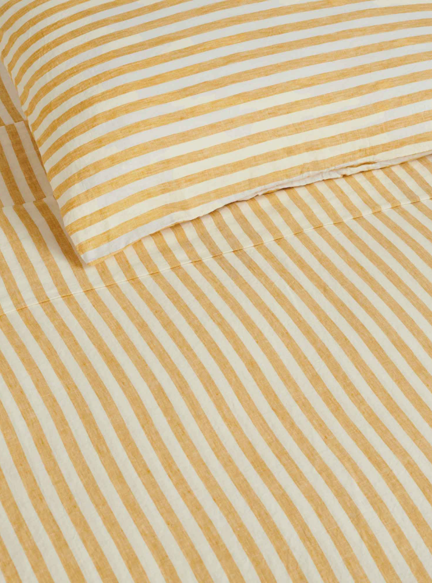 Carlotta + Gee Yellow Stripes Bed Linen
