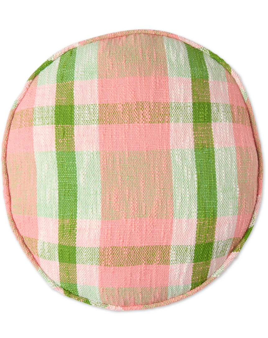 Kip & Co Pistachio Tartan Pea Cushion