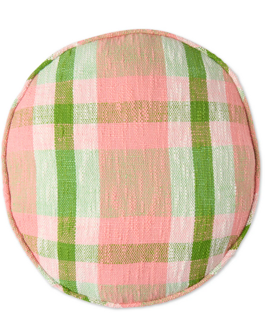 Kip & Co Pistachio Tartan Pea Cushion