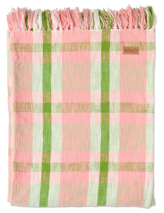 Kip & Co Pistachio Tartan Woven Throw