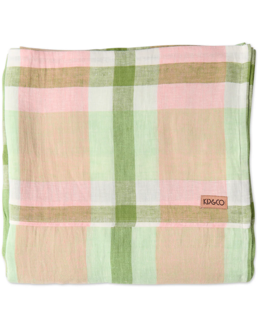 Kip & Co Pistachio Tartan Bed Linen