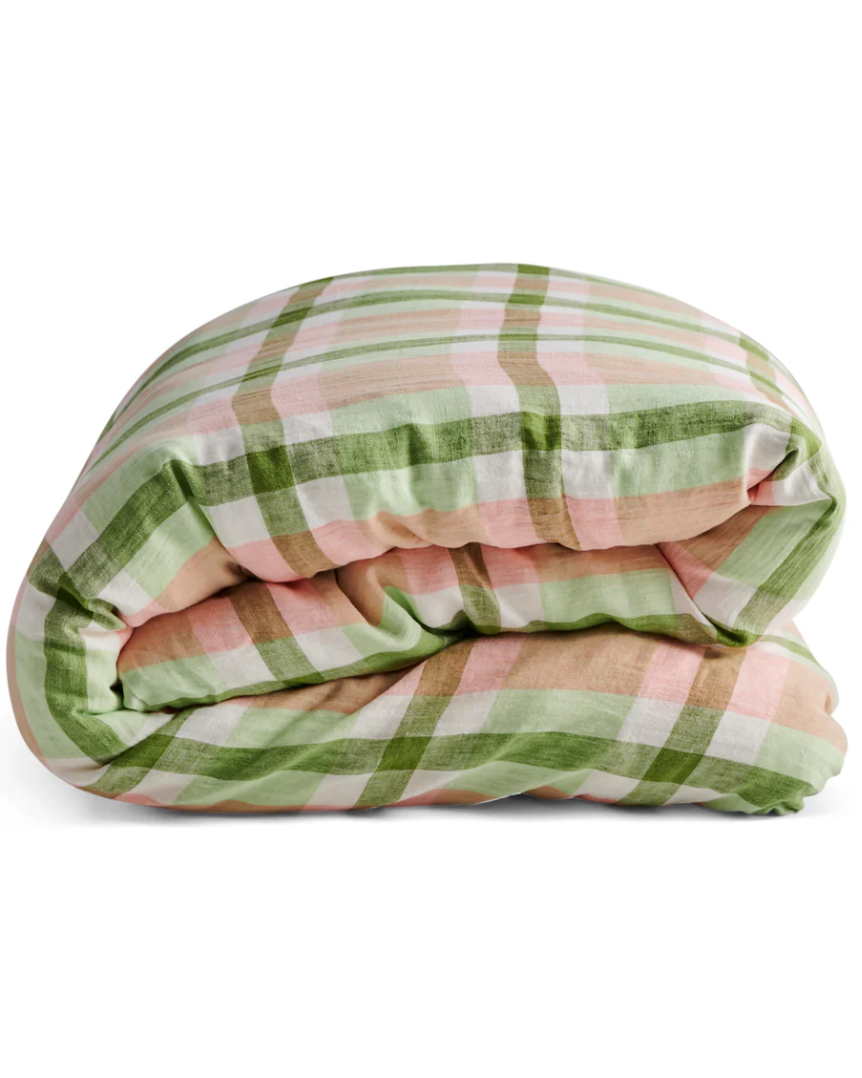 Kip & Co Pistachio Tartan Bed Linen
