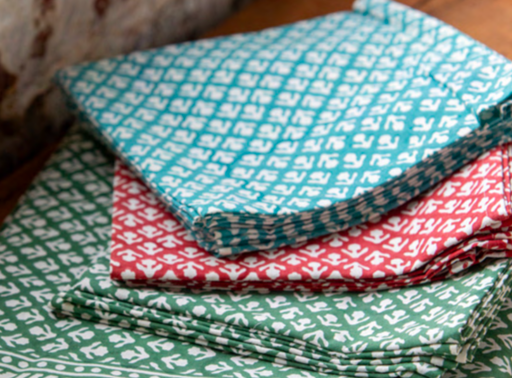 Mandalay Designs Nile Blue Nomad Buti Table Linen