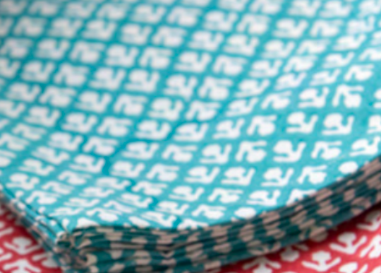 Mandalay Designs Nile Blue Nomad Buti Table Linen