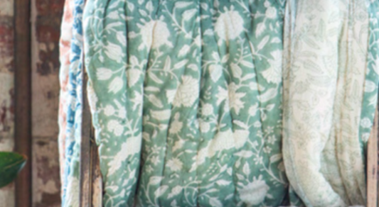 Mandalay Designs Jadeite Floral Vine Bed Linen