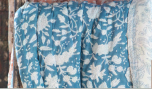 Mandalay Designs Dusty Blue Floral Vine Bed Linen