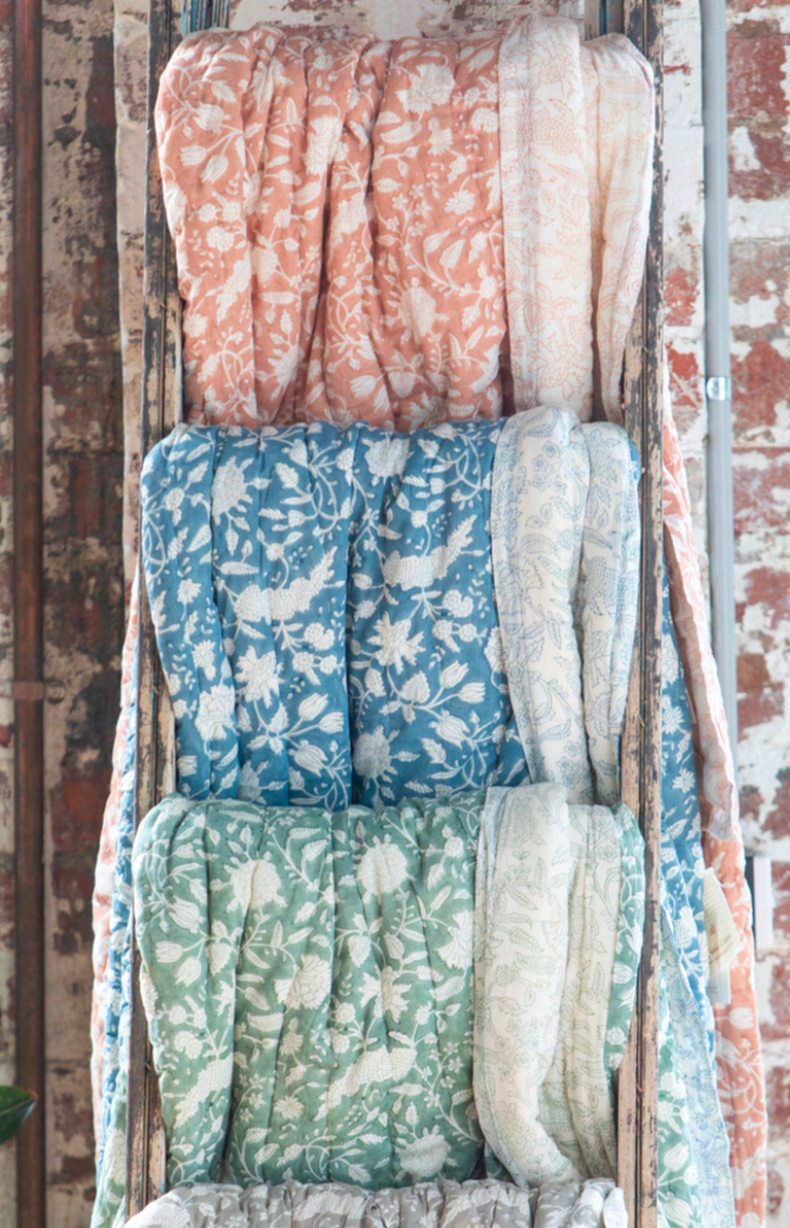 Mandalay Designs Jadeite Floral Vine Bed Linen
