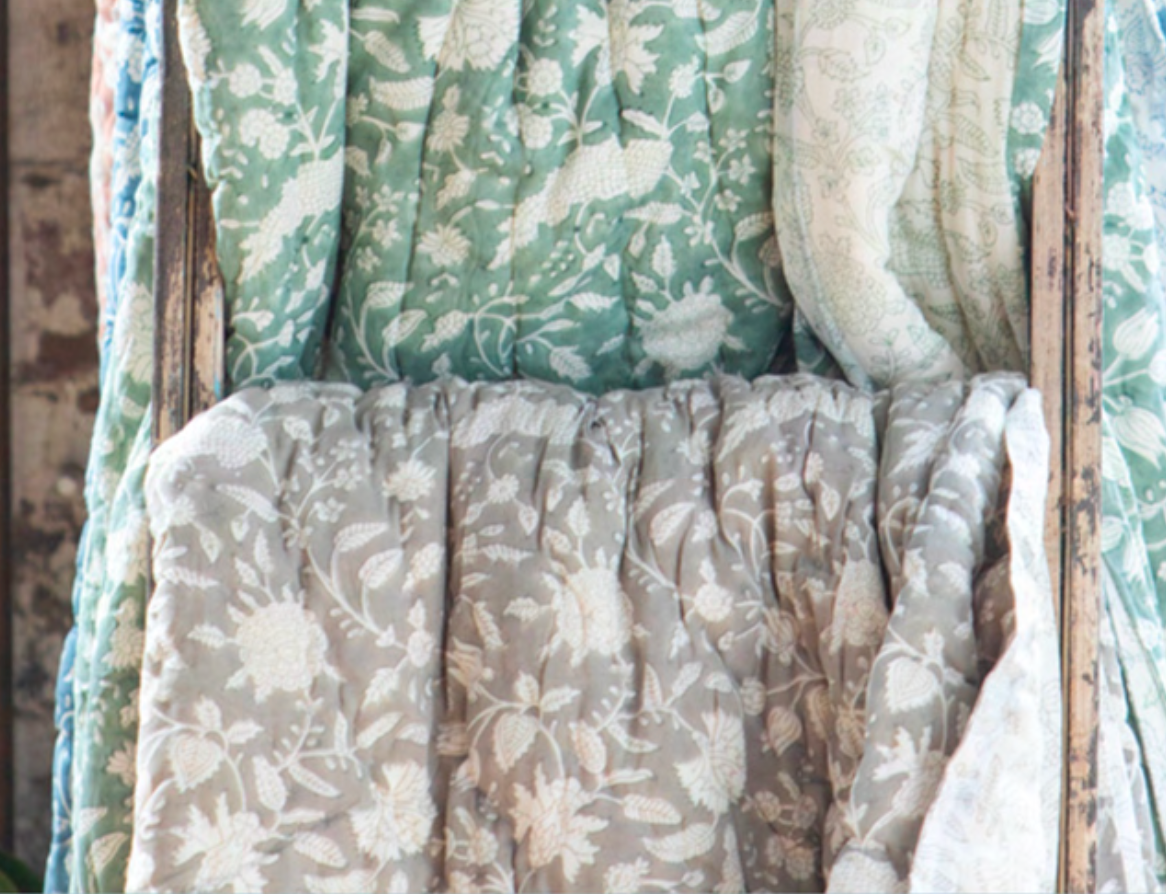 Mandalay Designs Dove Floral Vine Bed Linen