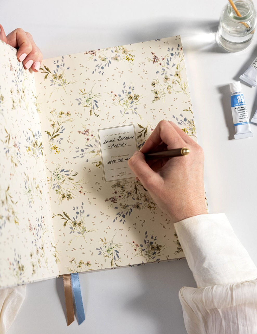 Bespoke Letterpress A4 Linen Bound Art Sketch Journal