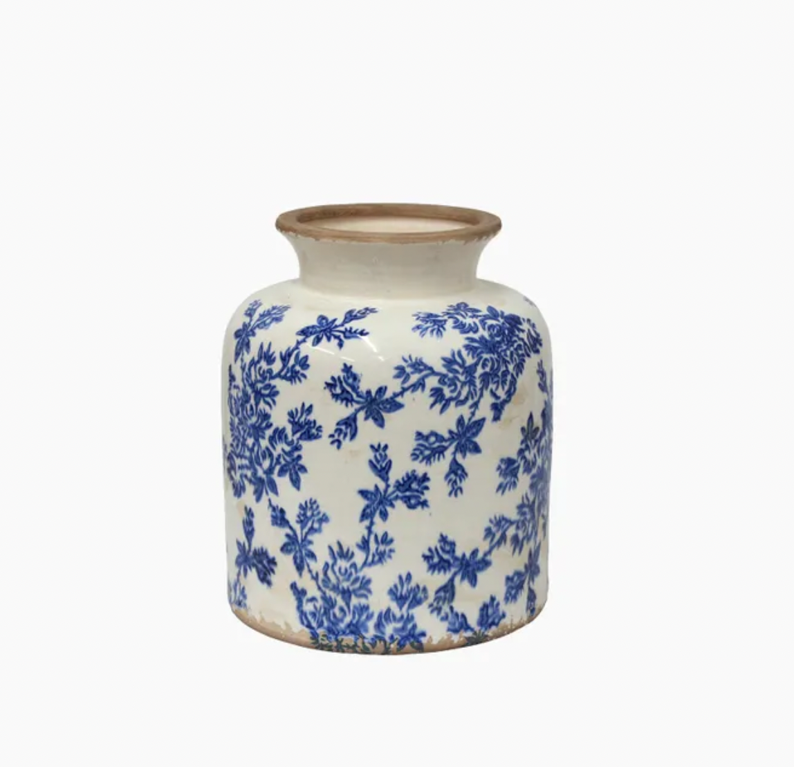 Blue Floral Vessel