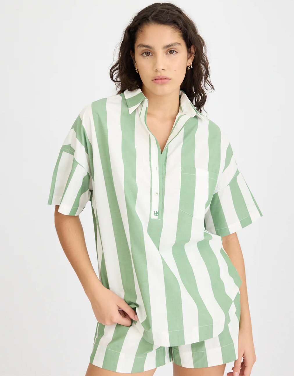 LMND Chiara Half Placket Shirt