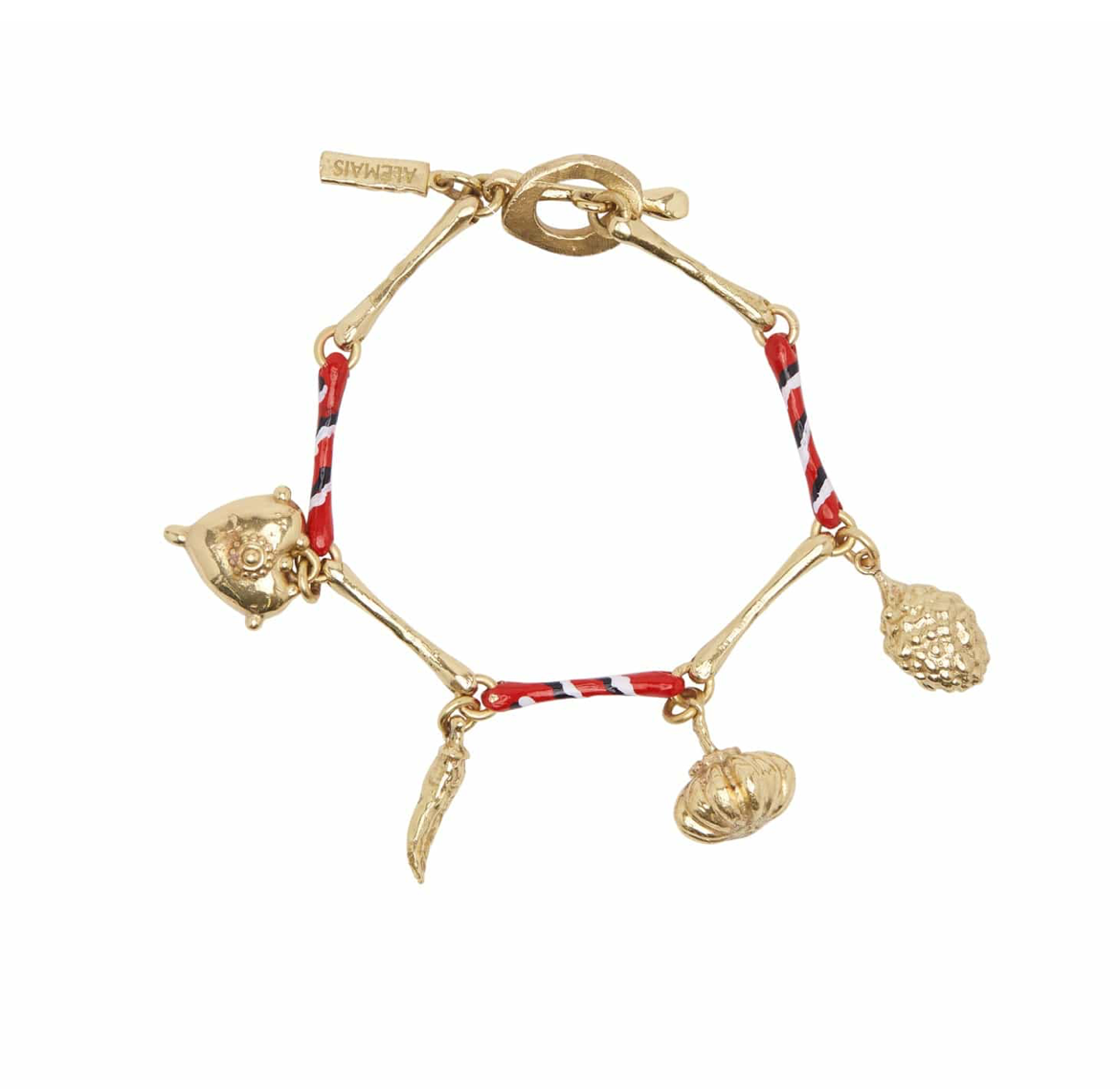 Alemais Tesori Rossa Stripe Charm Bracelet