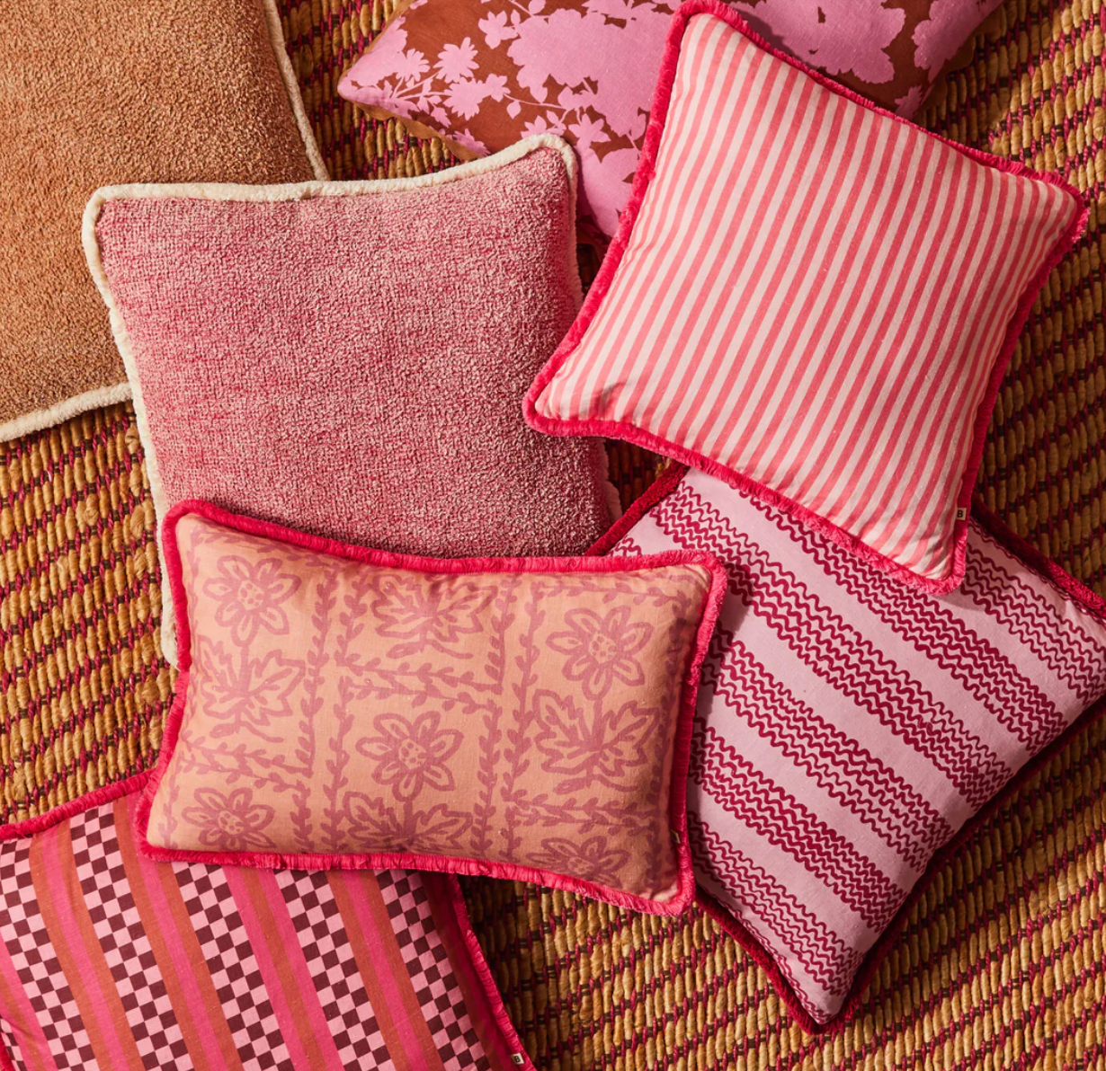 Bonnie & Neil Pinstripe Rose Cushion
