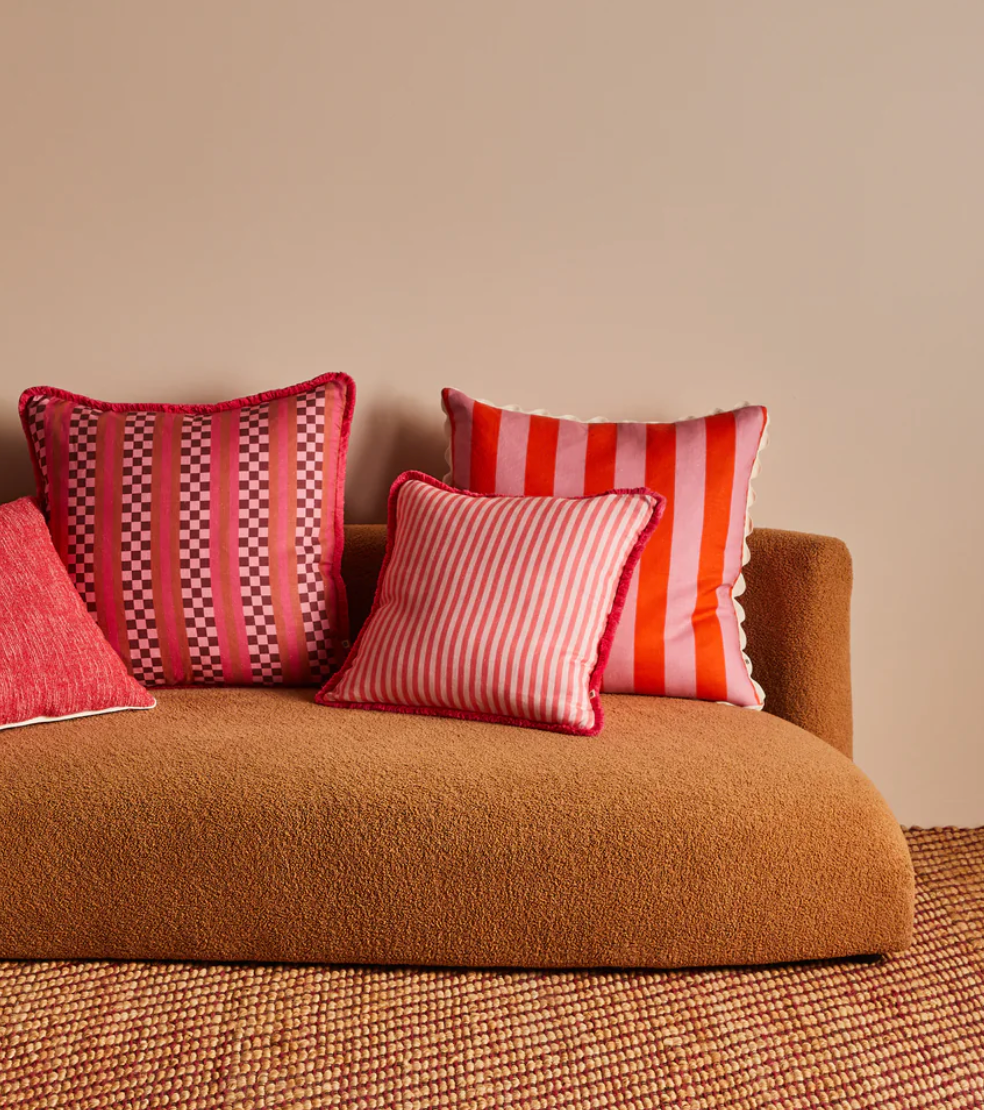 Bonnie & Neil Pinstripe Rose Cushion