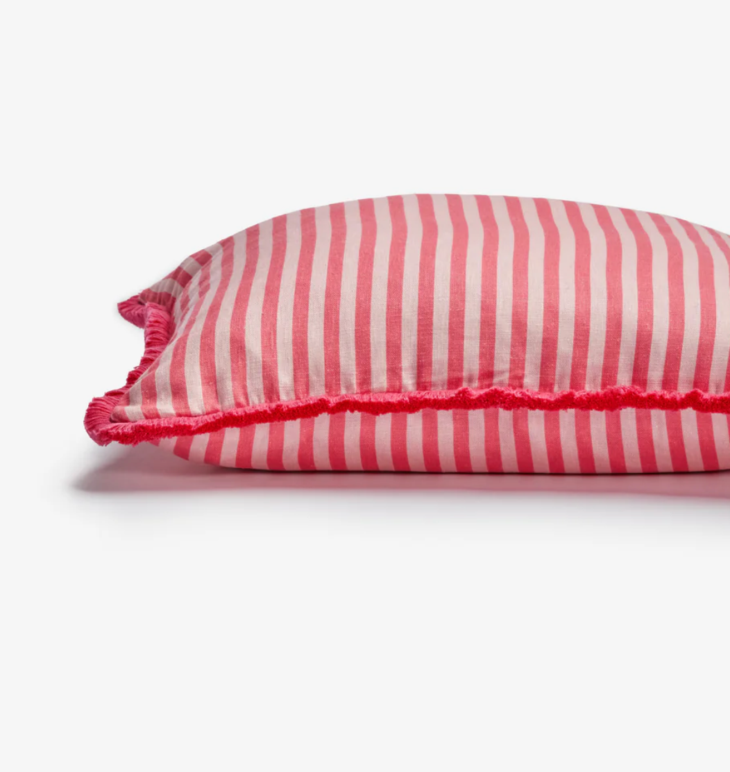 Bonnie & Neil Pinstripe Rose Cushion