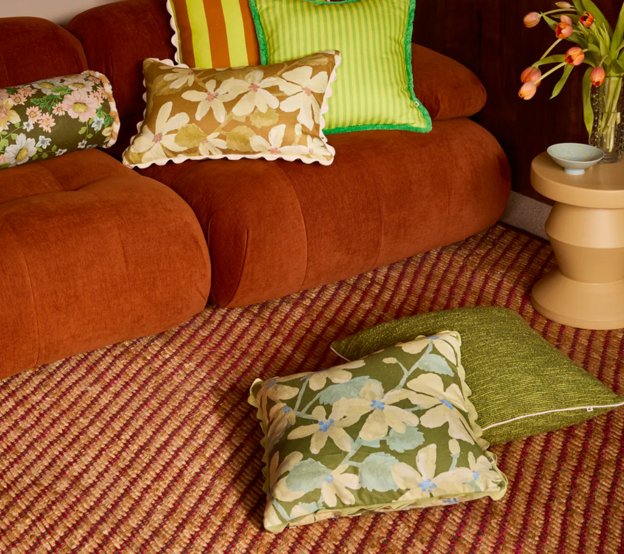Bonnie & Neil Violet Khaki Cushion