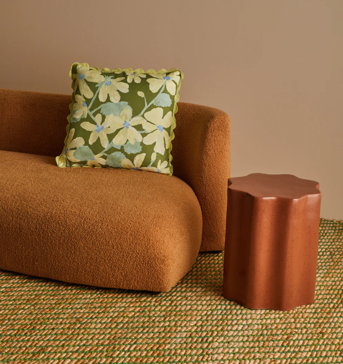 Bonnie & Neil Violet Khaki Cushion