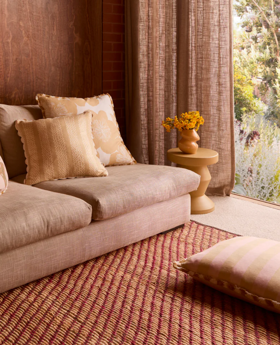 Bonnie & Neil Bold Stripe Buff Cushion