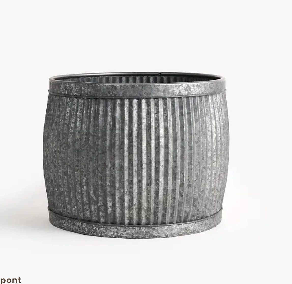 Wicka Dupont Fluted Metal Tin Planter