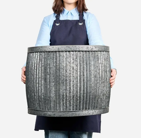 Wicka Dupont Fluted Metal Tin Planter