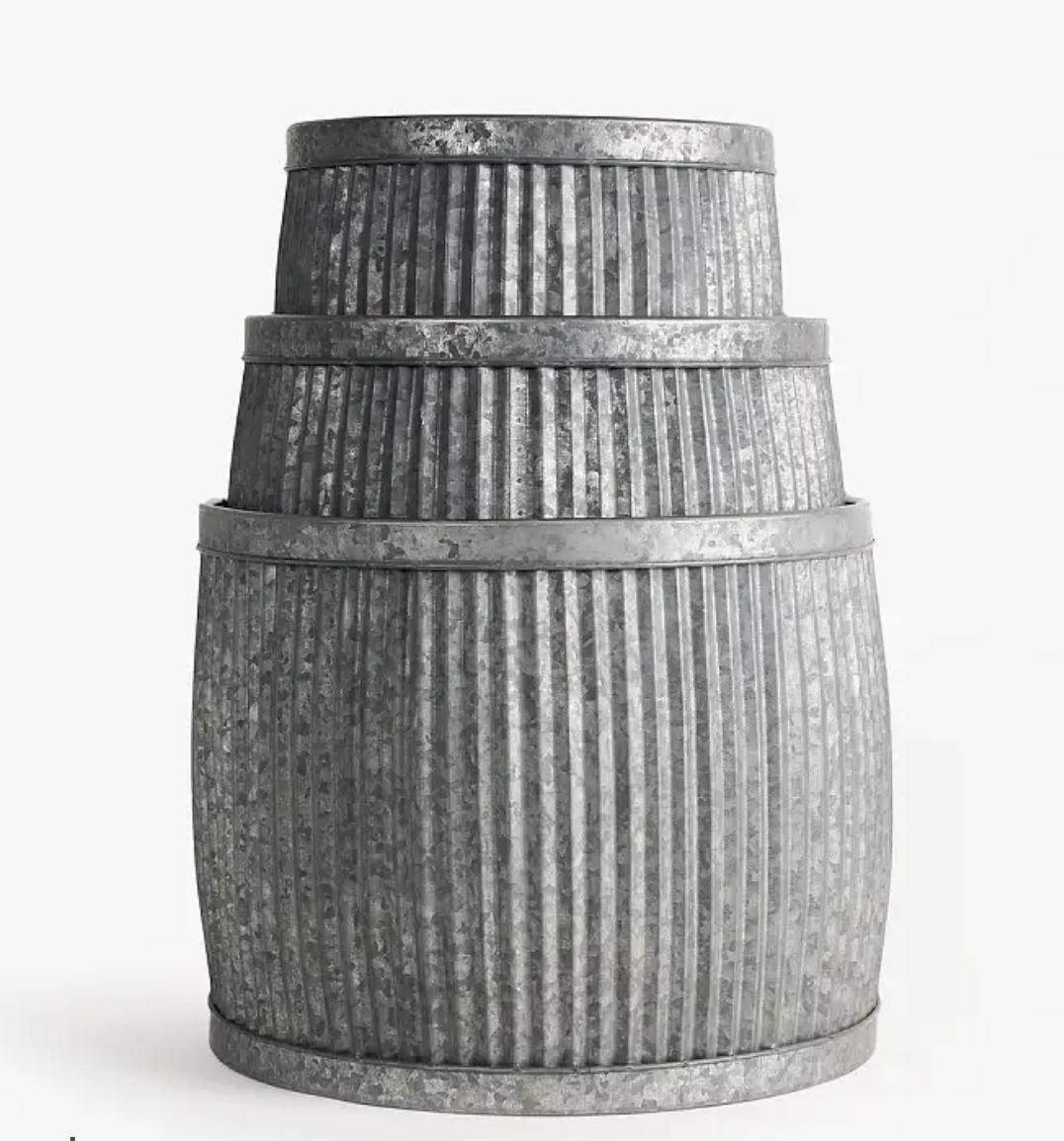 Wicka Dupont Fluted Metal Tin Planter