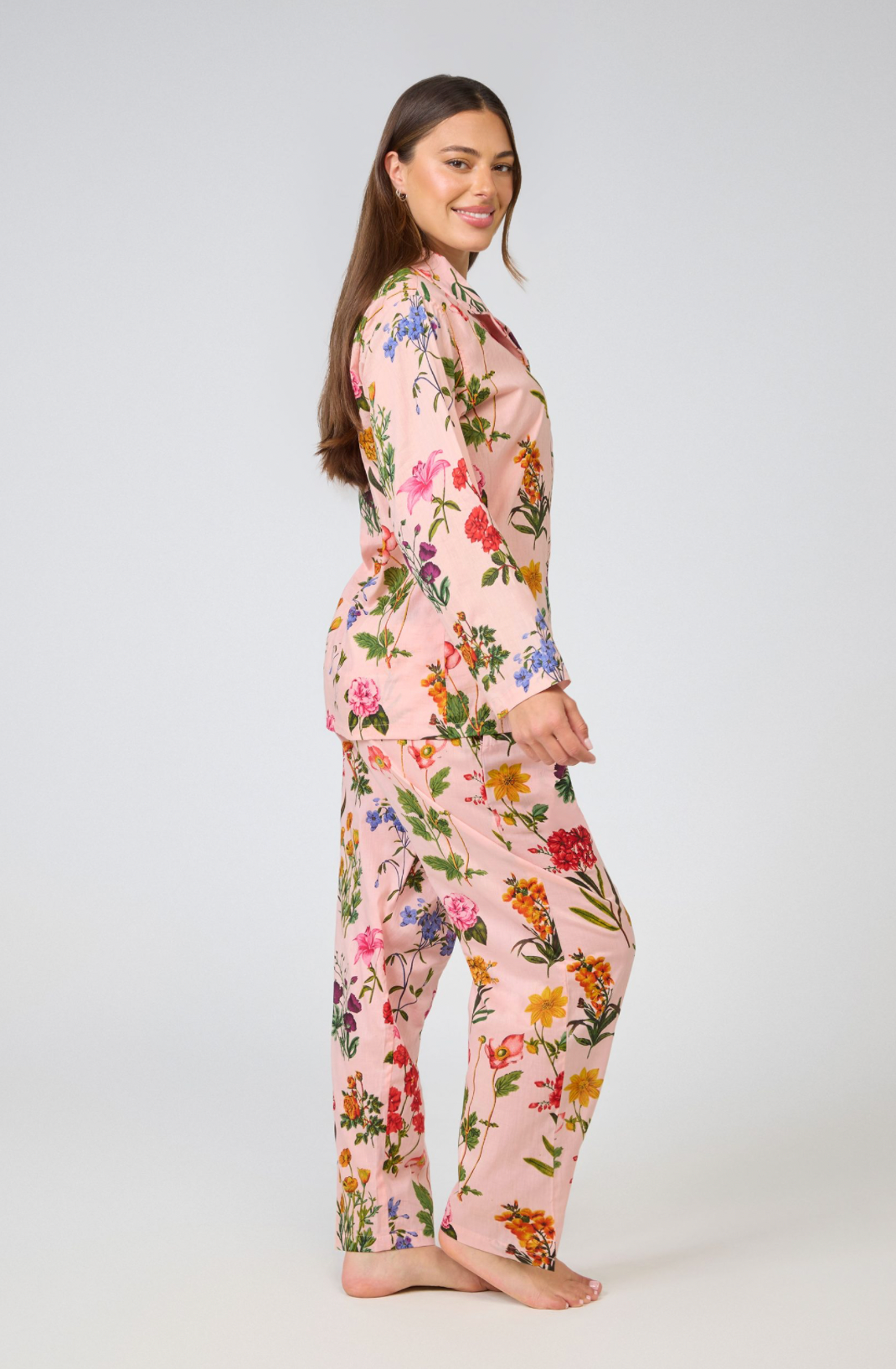 Long Sleeve and Pant Pink Floral PJ Set