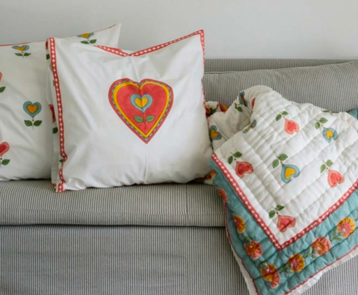 Mandalay Designs Big Happy Hearts Bed Linen