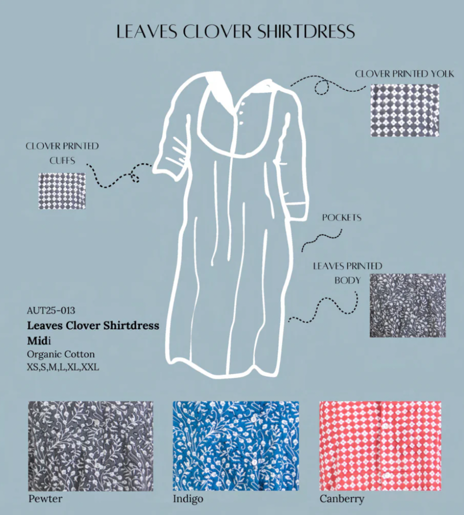 Mandalay Leaves Clover Shirtdress