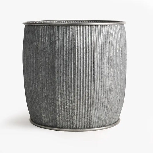 Wicka Baroque Fluted Metal Tin Planter