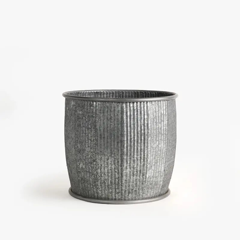 Wicka Baroque Fluted Metal Tin Planter
