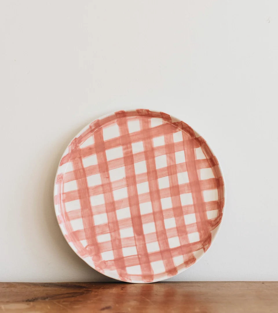 Noss Pink Gingham Platter