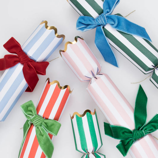 Meri Meri Stripe Velvet Bow Crackers