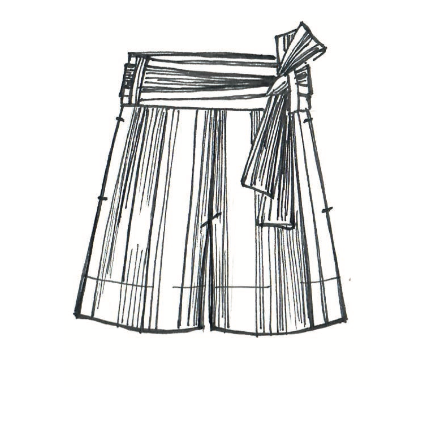 Porcelain Belted Stripe Short