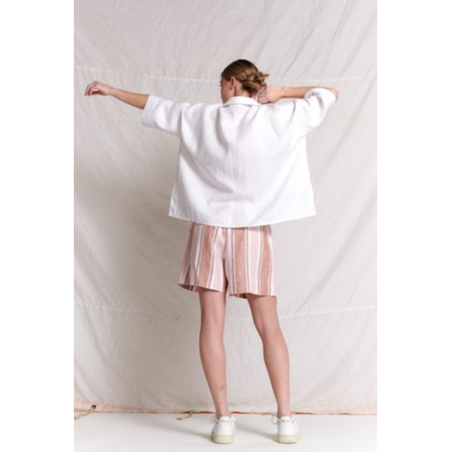 Porcelain Belted Stripe Short