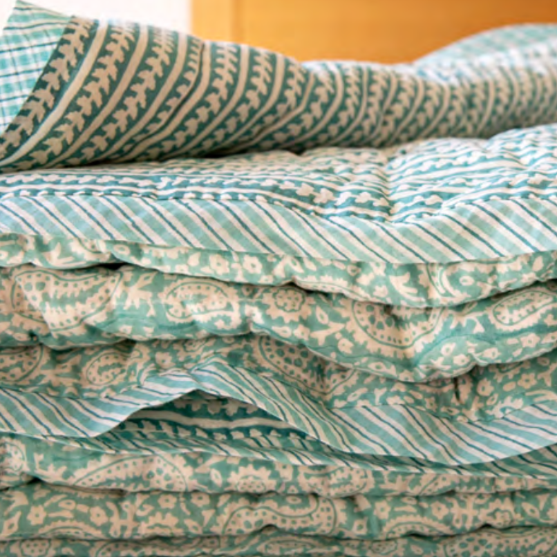 Mandalay Designs Paisley Vines Nile Blue Bed Linen