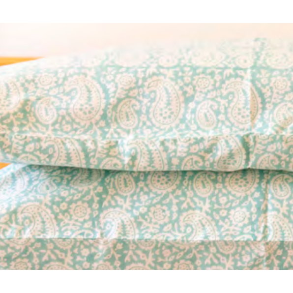 Mandalay Designs Paisley Vines Nile Blue Bed Linen