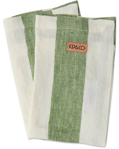 Kip & Co Moss Stripe Table Linen