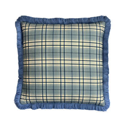 Blue & Camel Plaid Cushion