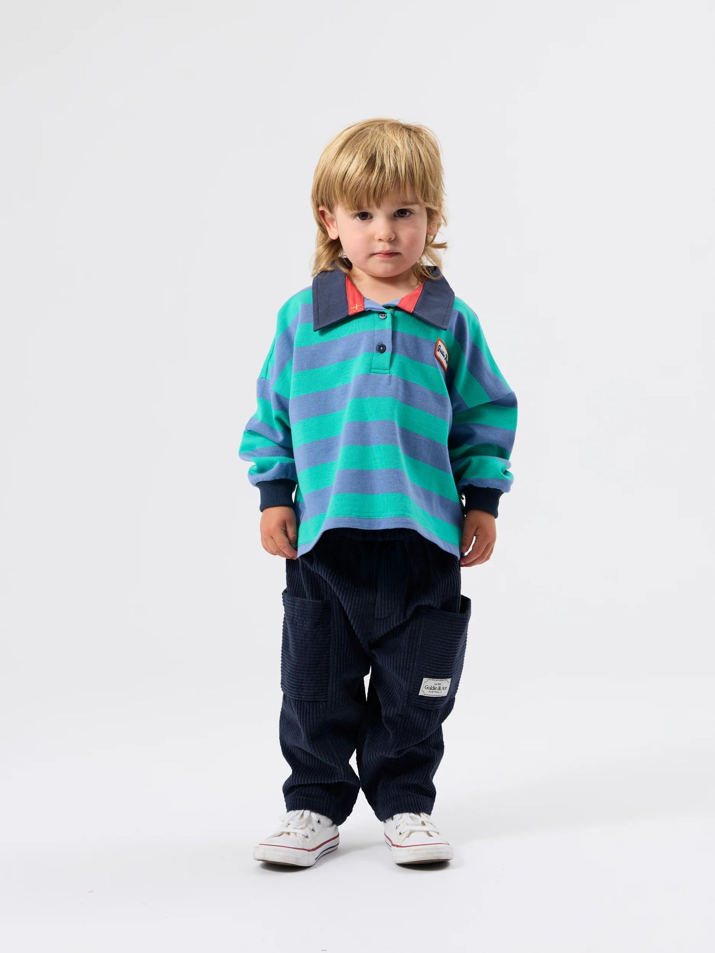 Goldie + Ace Rugby Stripe Terry Sweat Top