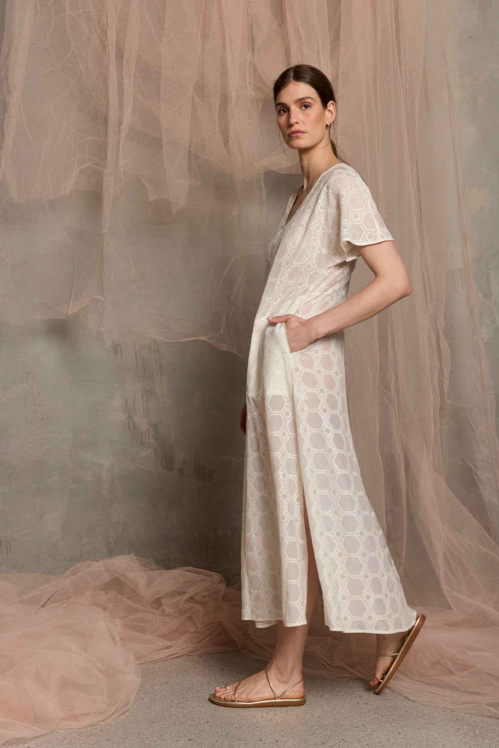 Ionian Drawstring midi Dress