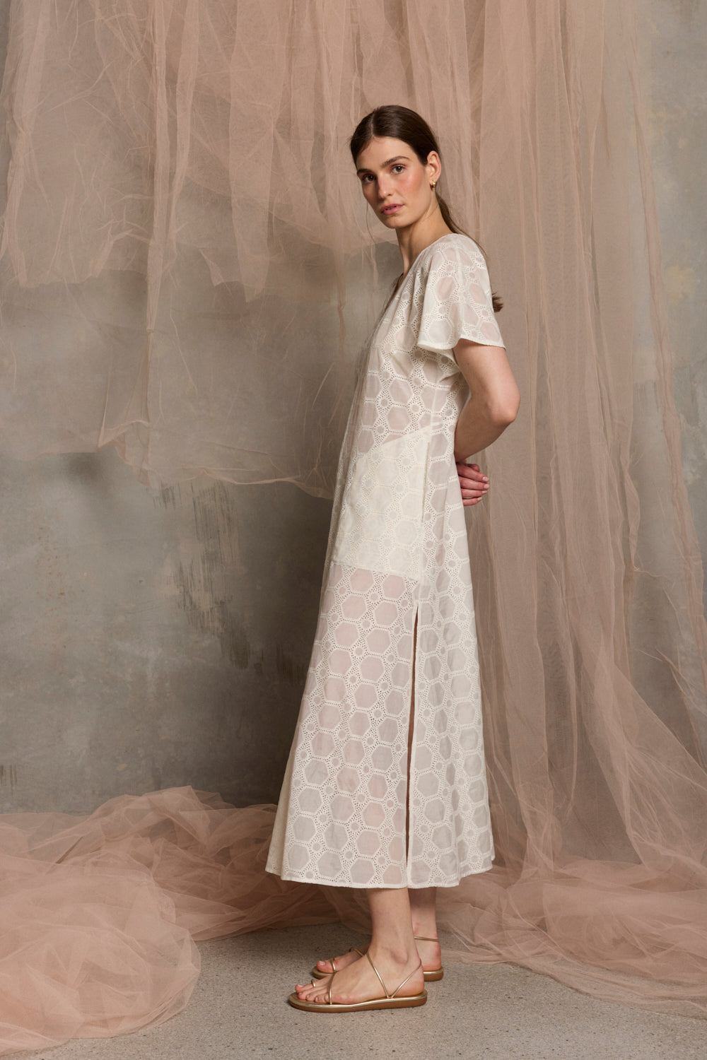 Ionian Drawstring midi Dress