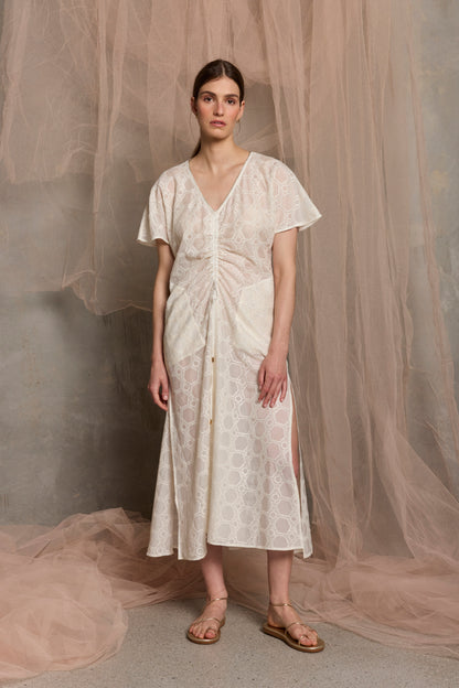 Ionian Drawstring midi Dress