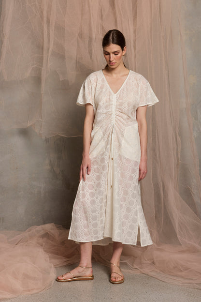 Ionian Drawstring midi Dress